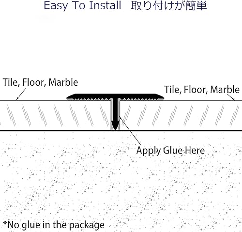 Miniatura 7 de Tiras de transición de piso de moldura en T de aluminio, negro, blanco, gris, dorado, 15, 20, 33, 1.575 in de ancho, borde de puerta para suelos