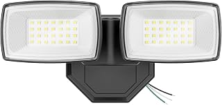 Onforu 3200LM 32W LED Flood Lights Outdoor 6500K, IP66 Waterproof Security Light with 2 Adjustable Heads, Manual Switch Wall Mount