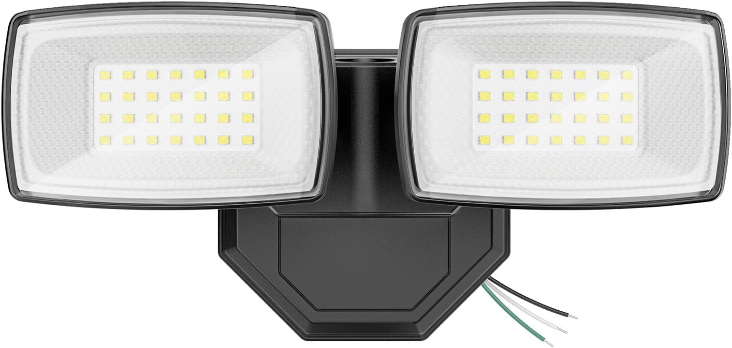 Onforu 3200LM Flood Lights Outdoor, 32W 6500K LED Security Light Switch Controlled, IP66 Waterproof Outdoor Lights, Wall Mount Exterior Flood Light with 2 Adjustable Heads Floodlights Outside