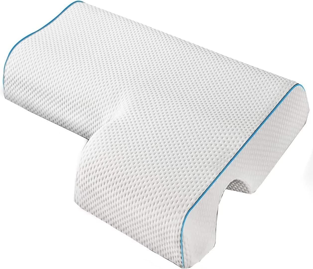 Arched Cuddle Pillow,Couples Pillow with Slow Rebound and Breathable Memory Foam,Couple Cuddle Sleep Pillow for Anti Pressure Hand (Left)