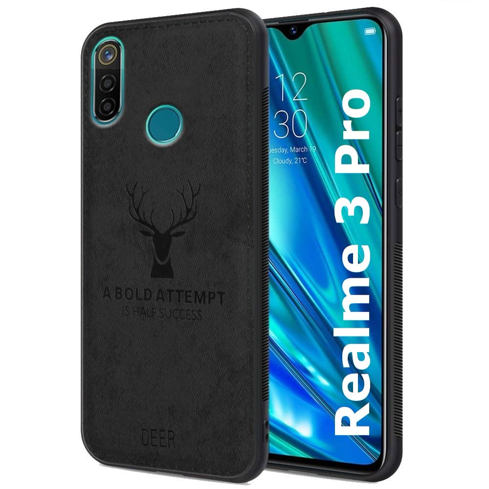 REALCASE Realme 3 Pro Back Cover Case Stylish | Deer Fabric 3D Full Protective Side Grip Bumper | Shock Proof Case Back Cover for Oppo Realme 3 Pro (Black) (B0BZFM42VT) Amazon Price History, Amazon Price Tracker