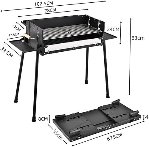 Miniatura 2 de Parrilla de carbón portátil Parrilla de carbón Parrilla de barbacoa para cocinar barbacoa Parrilla para patio trasero, fiesta, picnic, viajes,