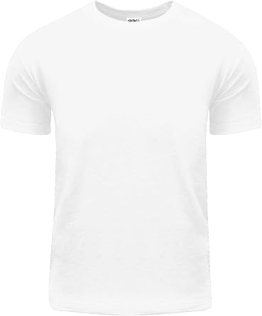 Shaka Wear Mens Cotton T-Shirt Basic Short Sleeve Crew Neck Plain Classic Tee Top Tshirts Active Regular Big Size ACS01 White S