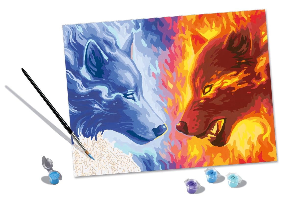 Ravensburger Fire & Ice Paint by Numbers Kit for Adults - 23549 - Painting Arts and Crafts for Ages 14 and Up
