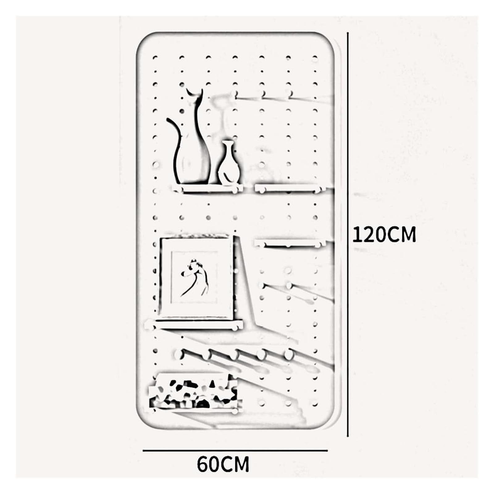 Muro Panel Perforado Para Herramientas Kit Combinado De Tablero Perforado, Tablero Perforado De Madera, Estante De Almacenamiento De Organización Montado En La Pared For Cocina, Garaje, Oficina, Dormi