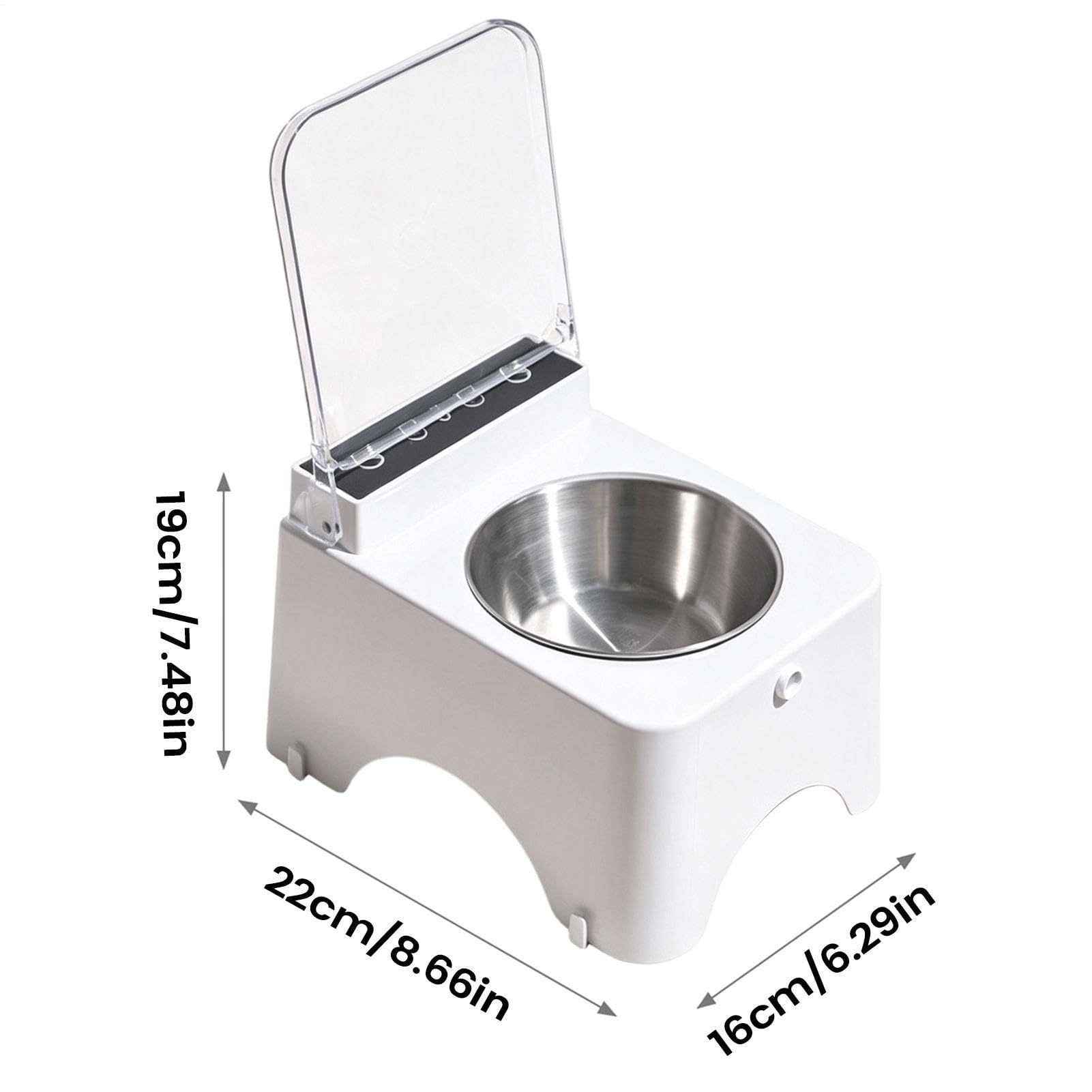 Ciotole Per Gatti - Per Cibo In Acciaio Inossidabile Per Mangiatoia | Stazione Di Alimentazione Automatica Per Gatti Con Coperchio Antipolvere E Base Antiscivolo, Per Cibo Per Gatti