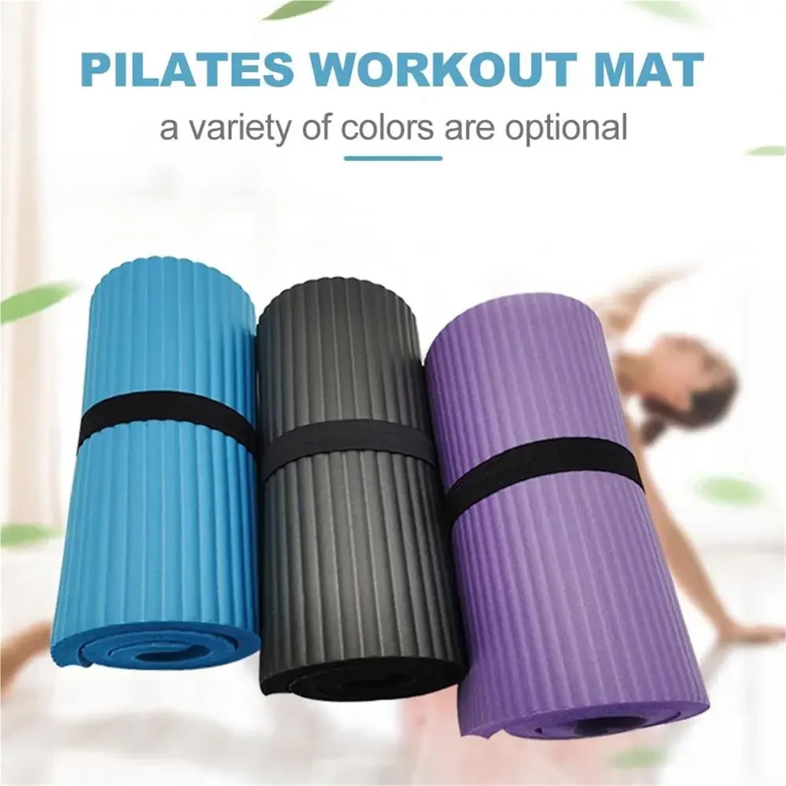 Tappetino da yoga spesso 15 mm, tappetino antiscivolo per fitness, pilates, meditazione, palestra, extra spesso e durevole
