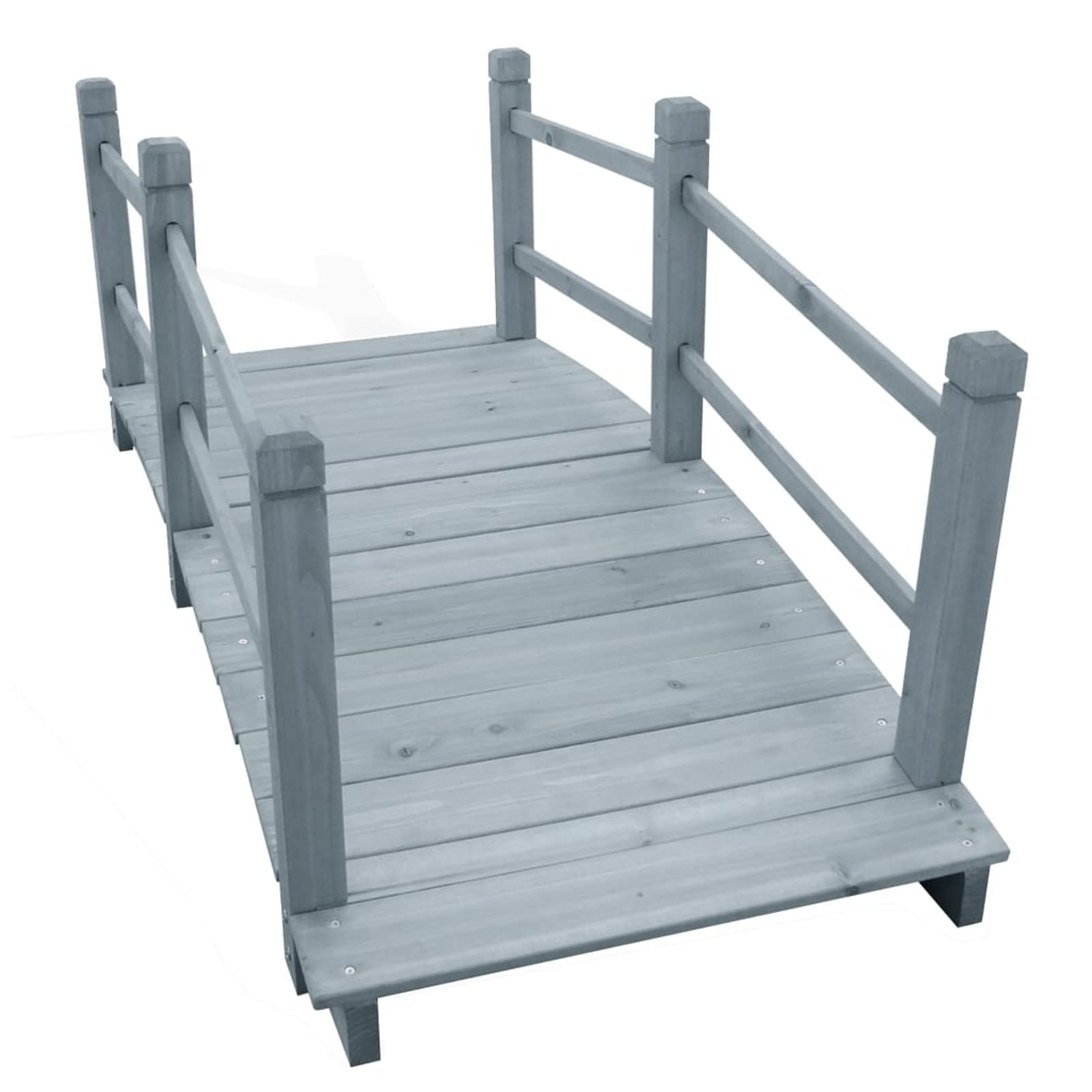 Gartenbrücke, Teich Deko, Deko Garten, Teichbrücke, Garden Bridges, Gartendekoration Groß, Grau 140x60x56 cm Massivholz Tanne