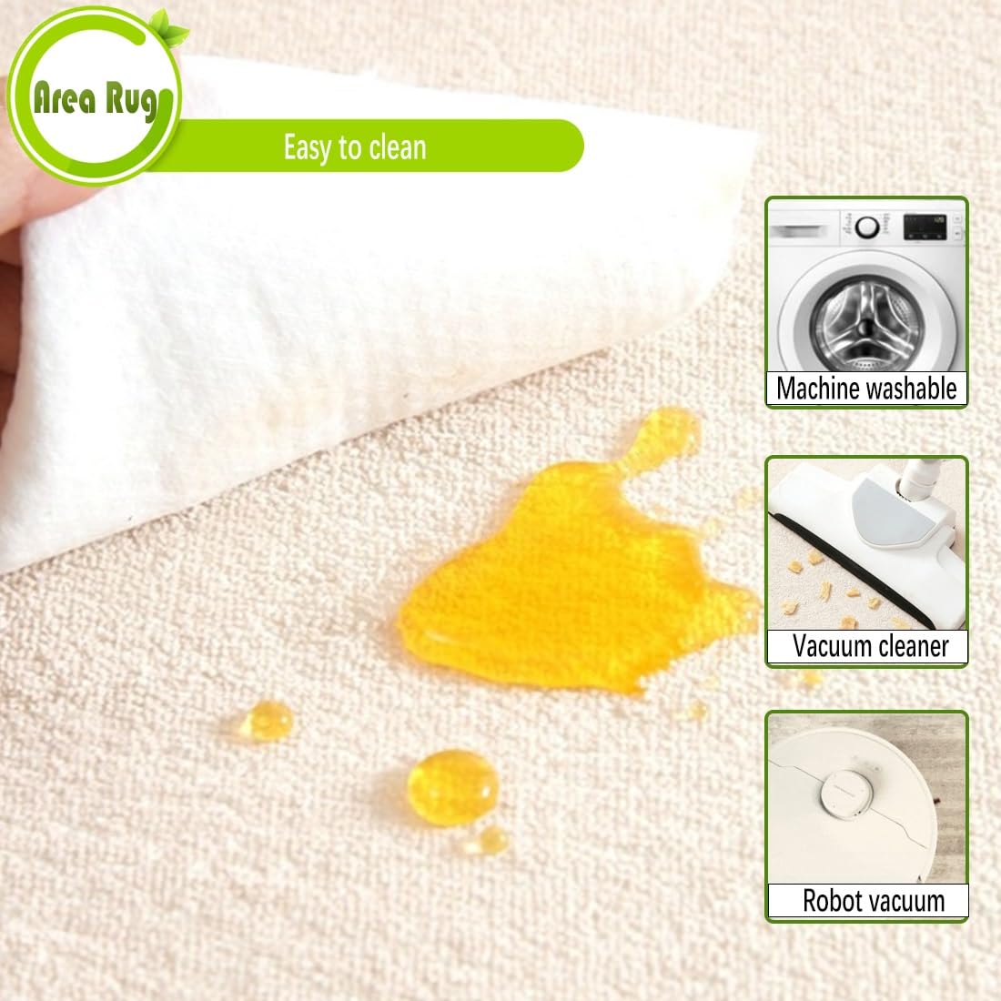 Tapis Beige De Forme Irrégulière, Épais, Doux, en Fausse Laine, Lavable, pour Salon, Chambre À Coucher, Salle De Bain, Tapis De Sol, Adapté Aux Animaux Domestiques(Beige A,100cmX160cm)