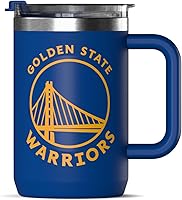 Vista 7 de Hydrapeak x Taza de café aislada de Minnesota Timberwolves con licencia oficial de la NBA de 18 onzas con tapa abatible y asa para viajes