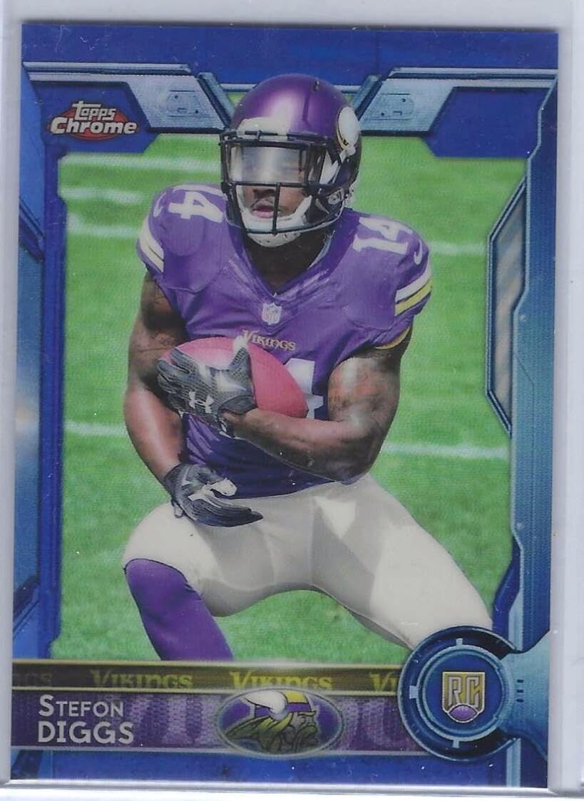 Stefon Diggs 2015 Topps Chrome Refractor Rc #d 61/199 - Football Cards