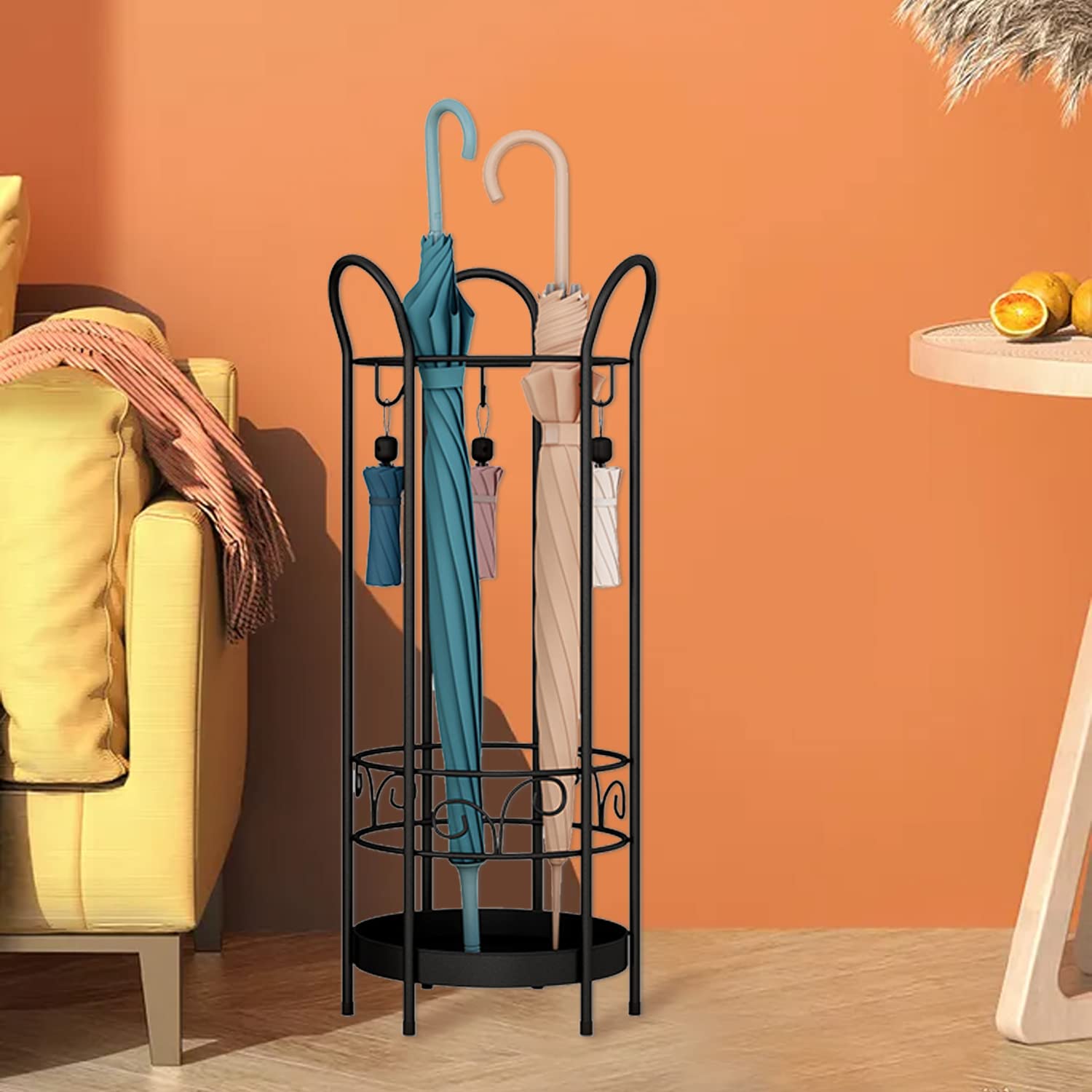 Amazon｜MYOYAY 鉄製傘ラック ラウンド傘ホルダーラック 自立傘