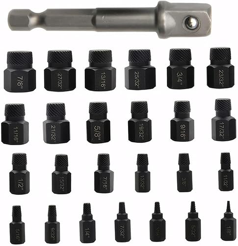 Miniatura 4 de Screw Extractor Set, 26PCSSet Carbon Steel Bolts Easy Out Extractor Kit, Hex Head Multi-Spline Tap Socket, Stripped Screw for Removing Broken Studs