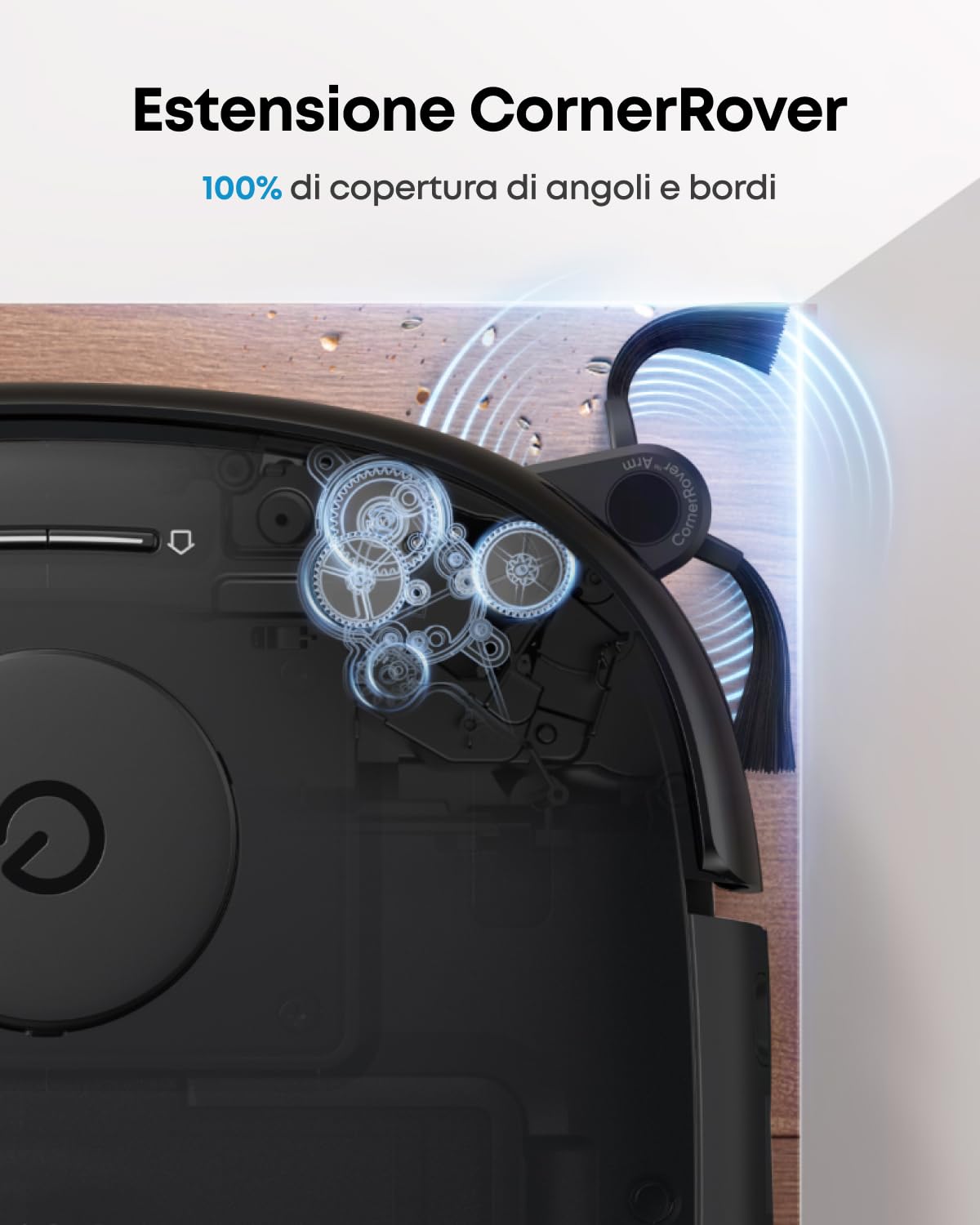 eufy Robot Aspirapolvere E25, HydroJet con Rullo Mop, 20.000 Pa Aspirazione Turbo, Robot Aspirapolvere e Lavapavimenti 2-in-1, Pulizia Angoli e Bordi, Anti-Groviglio, Evitamento Ostacoli AI, Nero