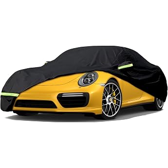 waterproof car cover suitable for 1998-2024 porsche 911 991/992/996/997 series full garage car tarpaulin with door zip & windproof straps for sun snow rain dust protection