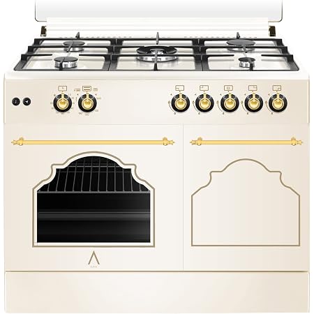 ALPHA Cocina de Gas VULCANO CREAM-90PB. Portabombonas, Ventilador, Corte de  Gas Seguro y Temporizador. **Alta Gama** : Amazon.es: Grandes  electrodomésticos