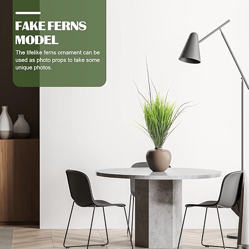 Miniatura 2 de Happyyami 4 piezas de hierbas artificiales para exteriores, arbustos artificiales de plástico, vegetación artificial para casa, jardín, patio,