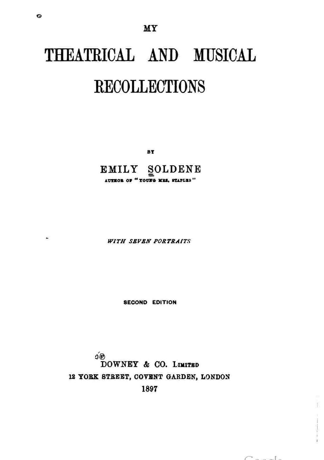 My theatrical and musical recollections