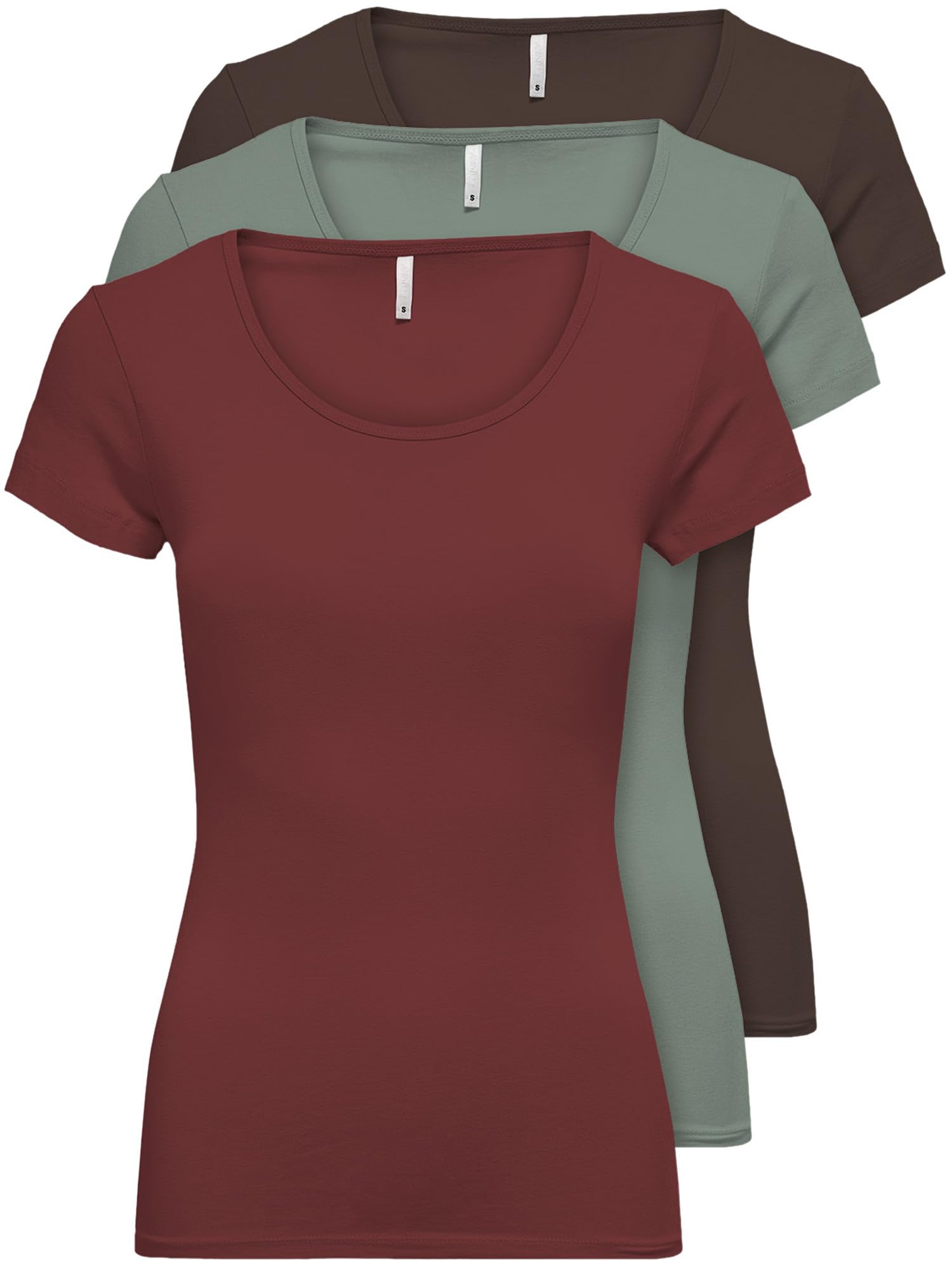 ONLY 3er Pack Damen T-Shirt 15209153 Farb Mix 9-M