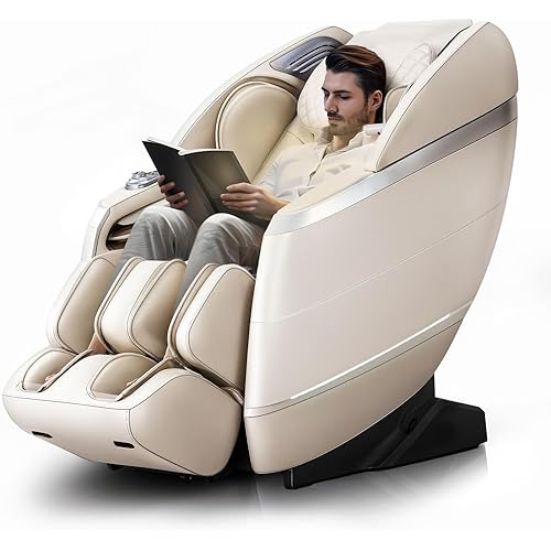 4D Massage Chair Full Body, 166° Flexible Track, 18 Modes, 11 Techniques, 36 Airbag Massage, with Yoga Stretch, Foot Massage, Zero Gravity Massage Recliner（Beige）