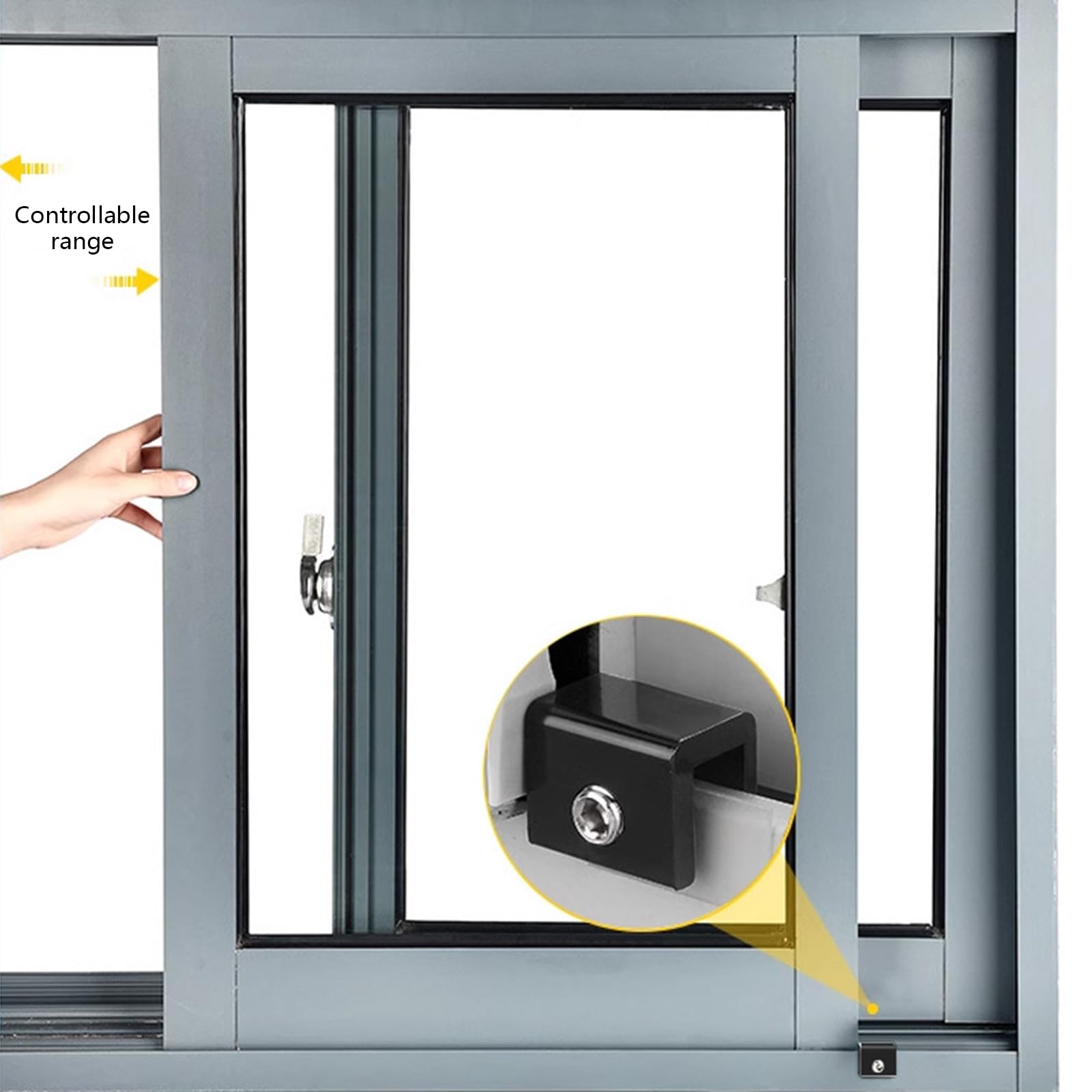10 pièces butées de fenêtre en alliage d ' aluminium serrure antivol de fenêtre coulissante avec clé limiteur de cadre de porte coulissante serrure de sécurité antivol réglable