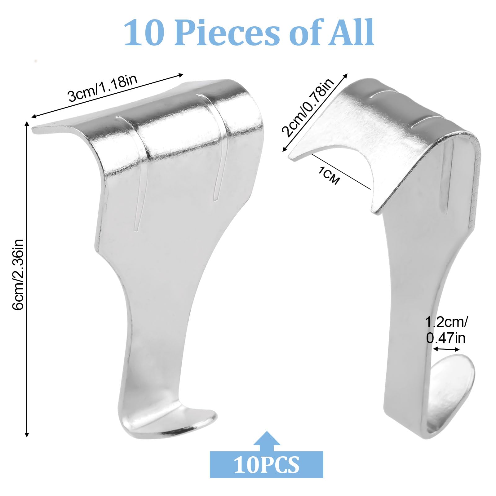 Picture Rail Hooks, 10PCS Picture Rail Hangers - Image 2