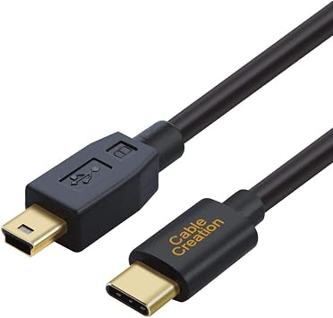 CableCreation Mini USB to USB C Cable 6.6FT USB Type C to Mini USB Cable USB Mini B Charging Cable for Hero 3+ PS3 Controller MP3 Player, Digital Camera Other USB Mini B Devices 2M Black