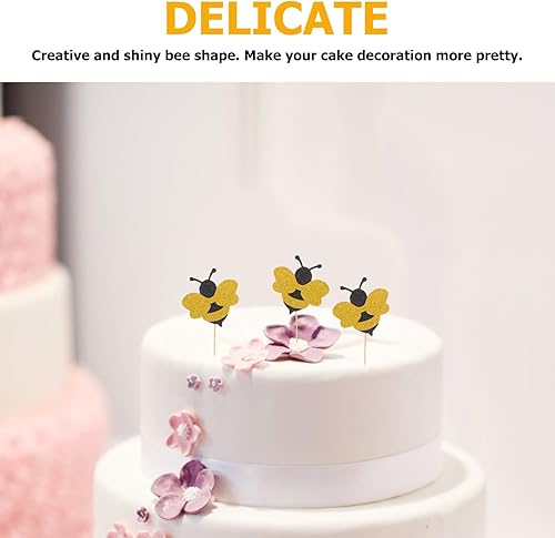 Miniatura 5 de 72 piezas de decoración para cupcakes de abejorros con purpurina para decoración de pasteles de abejorros para fiestas temáticas de abejas, baby