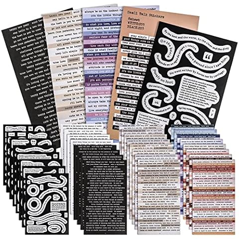 LoveBB 32 Sheet Vintage Scrapbook Stickers Small Talk Stickers Phrase Quote Stickers for Journaling Scrapbooking Junk Journal Planners Cover