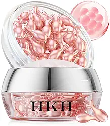 HKH Sérum de retinol para rosto – sérum facial antirrugas com vitamina C e vitamina E, cápsula Vit A com colágeno para mulheres, reduz linhas finas, firma a pele, hidratante, adequado para viagens (38