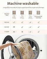 Vista 6 de Blissful Diary Alfombras de Juego para Bebés para el Piso, Alfombra de Pañal de 50x50, Almohadilla de Espuma con Acolchado Grueso para Bebés y Niños