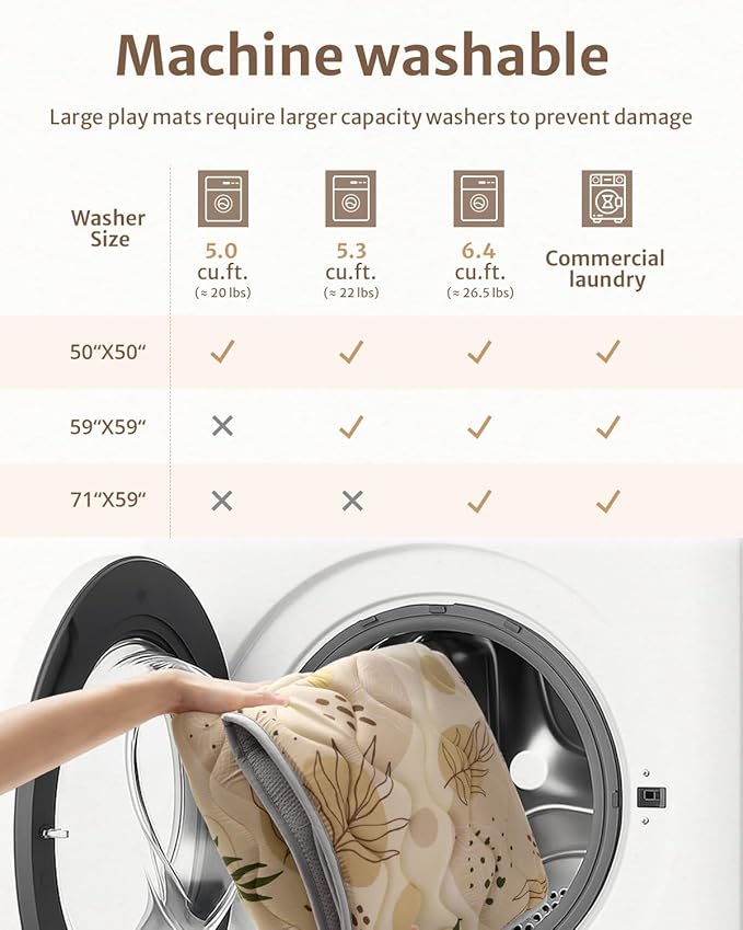 Tapete de Juego para Bebés Blissful Diary, 127x127 cm, Espuma Gruesa, Lavable miniatura 6