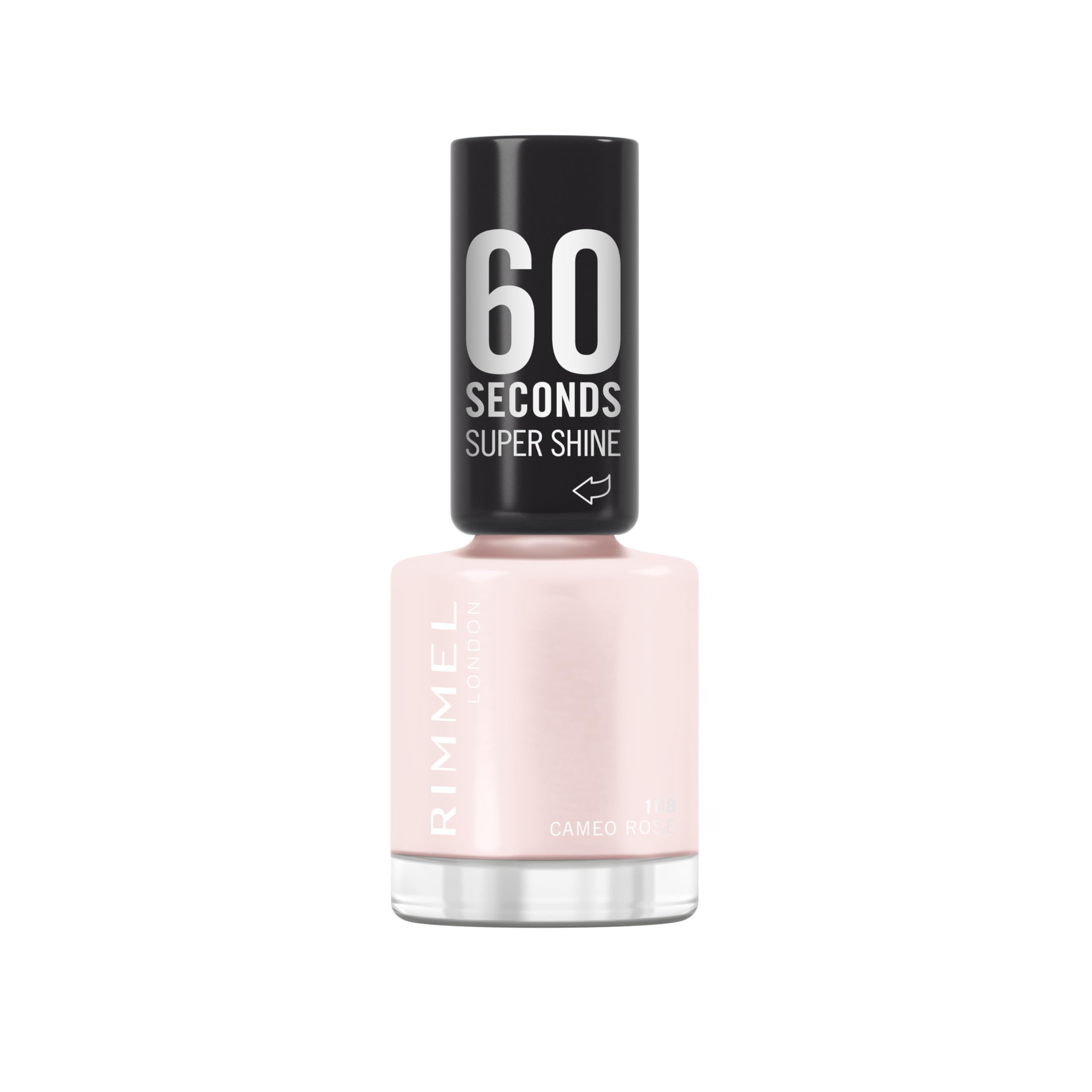Rimmel 60 Seconds Super Shine Smalto, Smalto asciugatura rapida, Colore vibrante, A lunga tenuta, 8 ml, 108 Cameo Rose