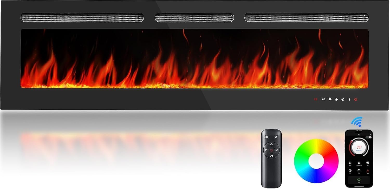 Silonn 60-Inch Smart Electric Fireplace
