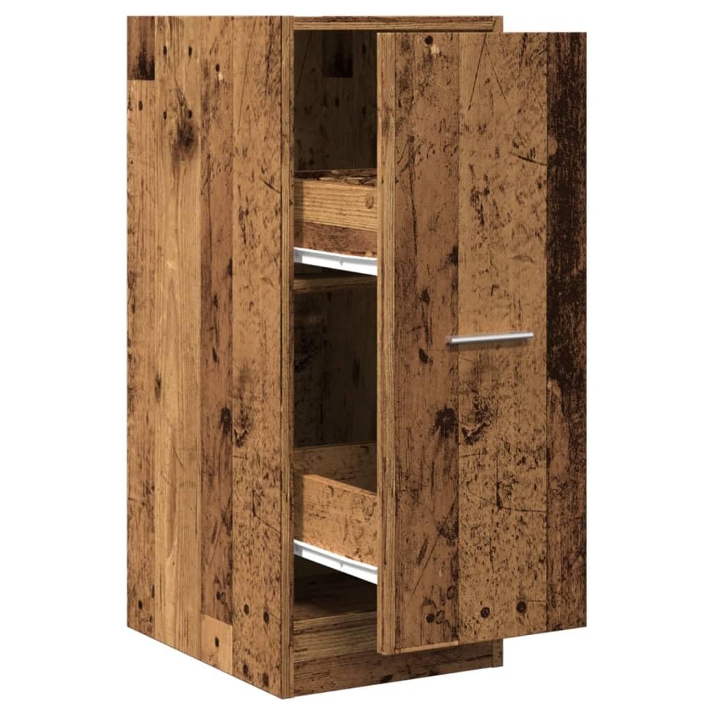 Armario farmacéutico vintage de madera vieja, 30 x 41 x 77,5 cm, con 2 cajones, capacidad de carga de 65 kg, material de madera, multifuncional, cocina, oficina, pasillo