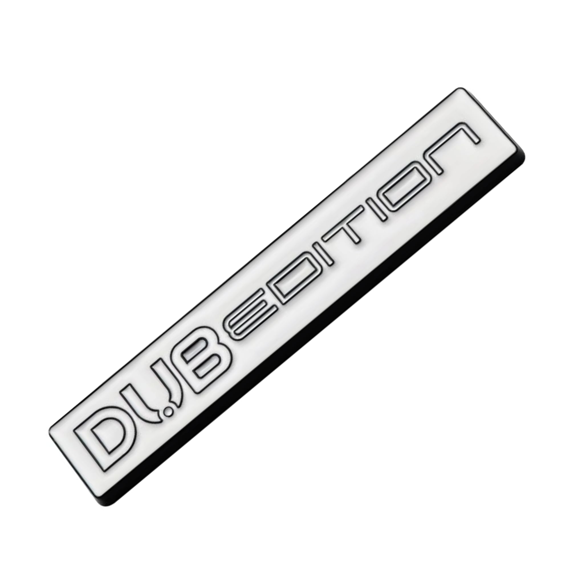 KMH Premium Dub Edition 3D Car Logo Sticker | Eye Catching Brand Emblem Badge Waterproof Logo Sticker Decals for Car Accessories (Silver & White) Pack of 1