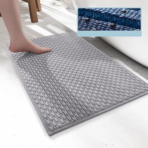 Miniatura 3 de Alfombras de baño pequeñas de lujo de microfibra súper suave y absorbente de agua, lavable a máquina, antideslizante, para interiores y exteriores