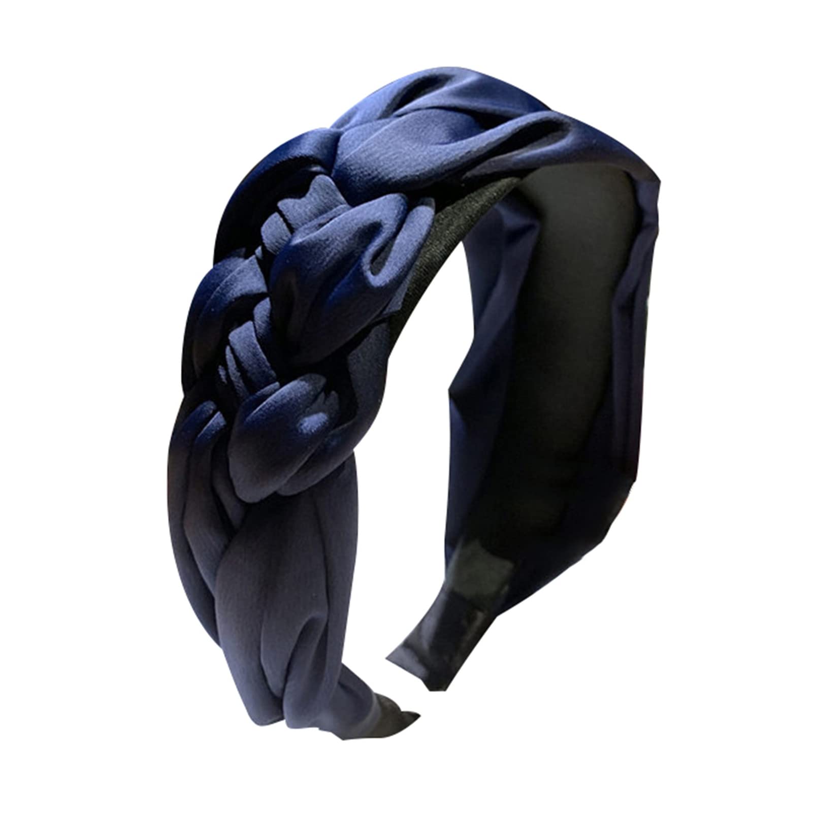 Obręcze do włosów, moda damska Twisted Knot Hair Hoop Szeroka opaska do włosów Nakrycia głowy Akcesoria do pałąków na głowę (różowy jeden rozmiar)