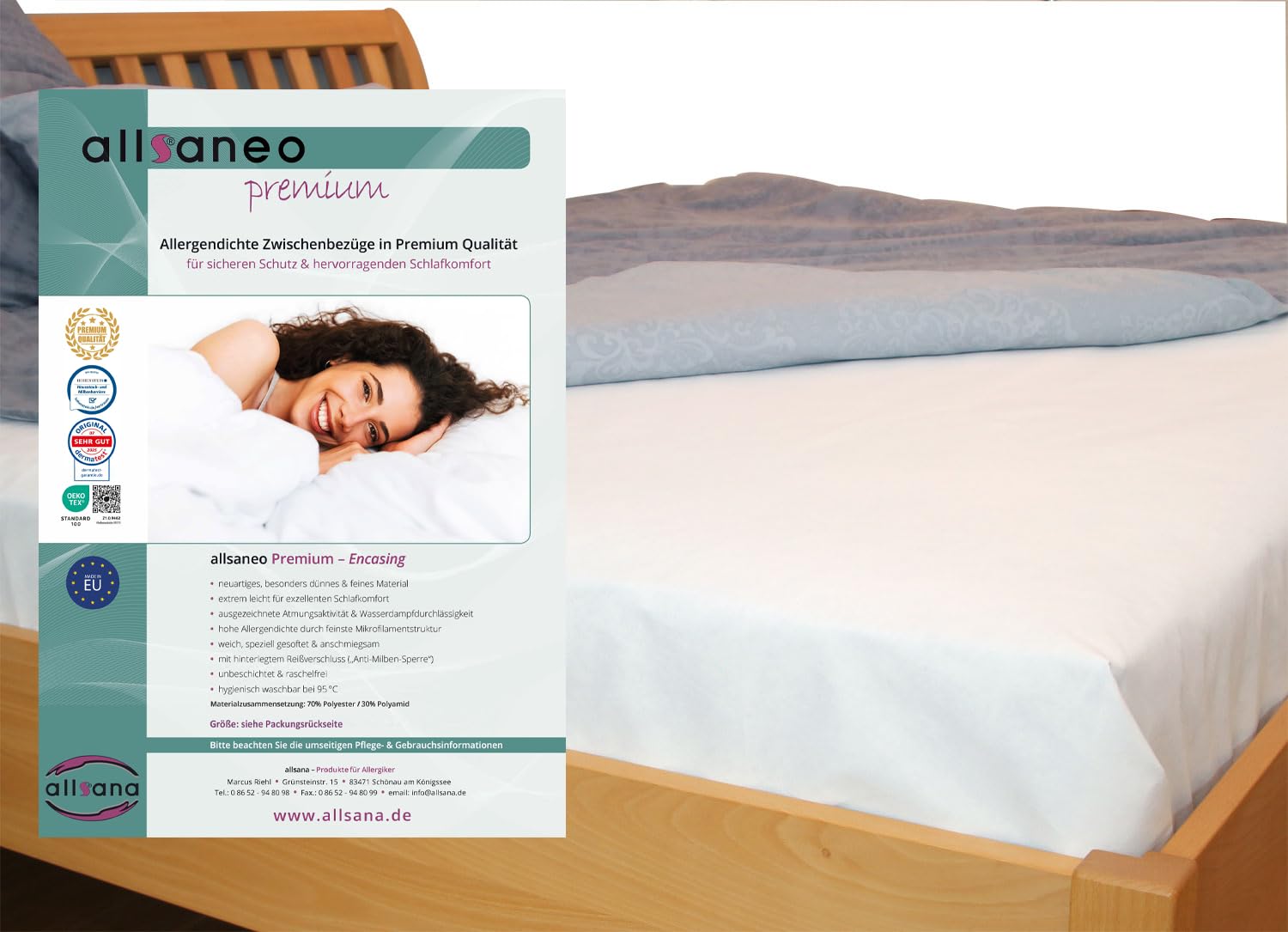 Drap de voyage blanc léger 180x260 anti-acariens hypoallergénique