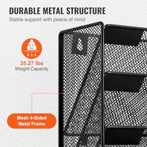 Image of VEVOR File Wall Rack, 1-Piece 16 Pockets Mesh Wall File Holder, Wall Mounted Magazine Mail Paper and Document Storage Folder WJBGJHSWJSWSGLDOLV0