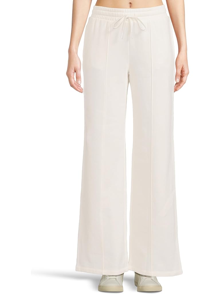 White Beyond Yoga Luxefleece Pintuck Wide Leg Pants