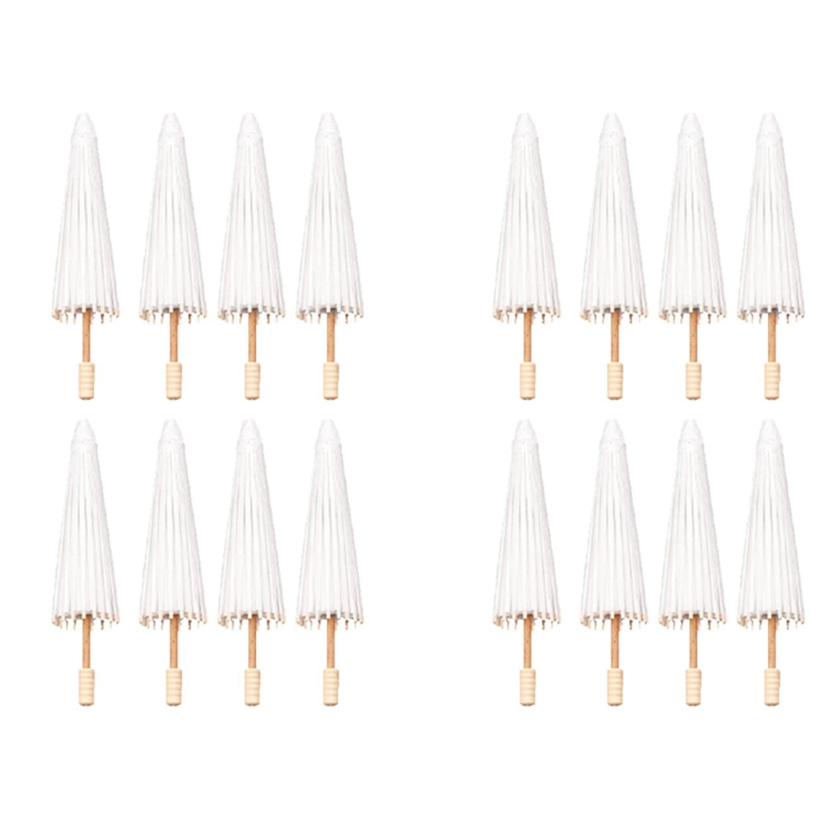 Hndhbfgrt 16PCS Paper Parasol Wedding Umbrella Party Favor 30cm Bamboo Umbrellas for Bridal Shower Centerpieces Photo Props