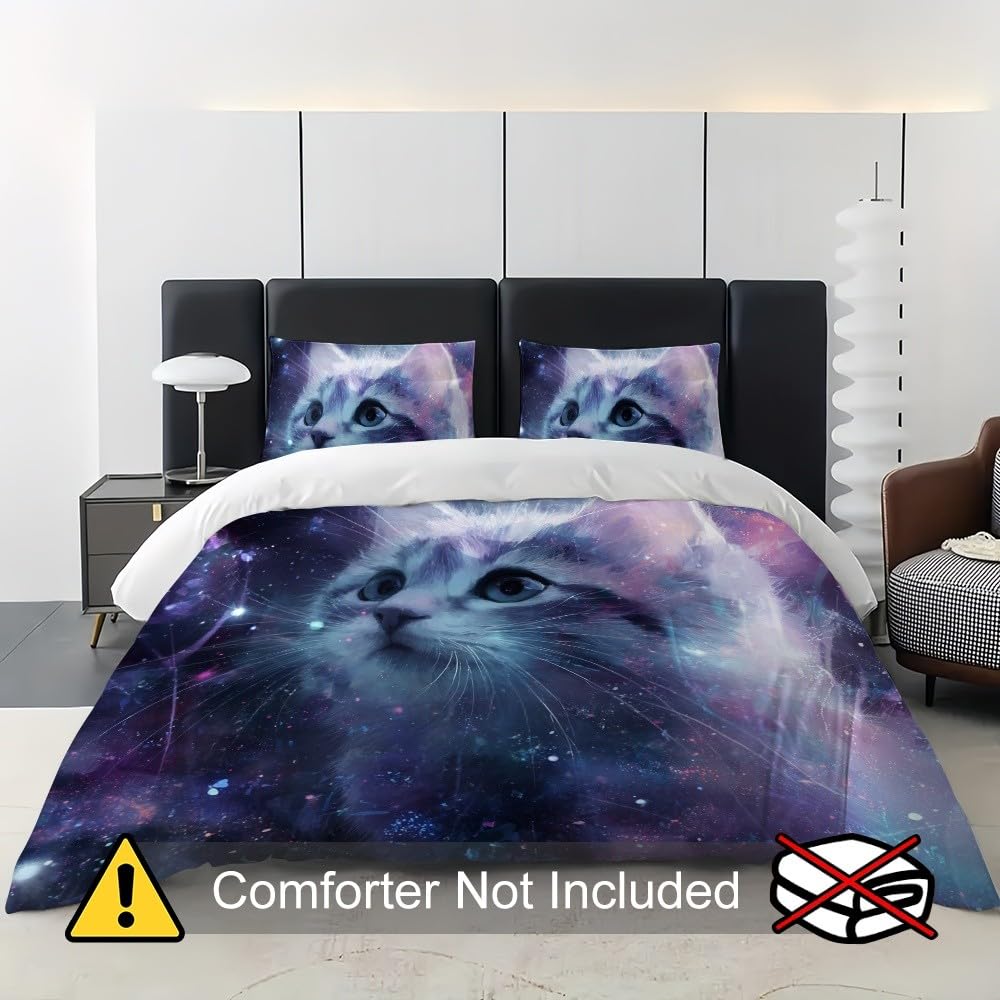 Zestaw poszewek na kołdrę 240x220 cm Fioletowy 3 sztuki, druk 3D