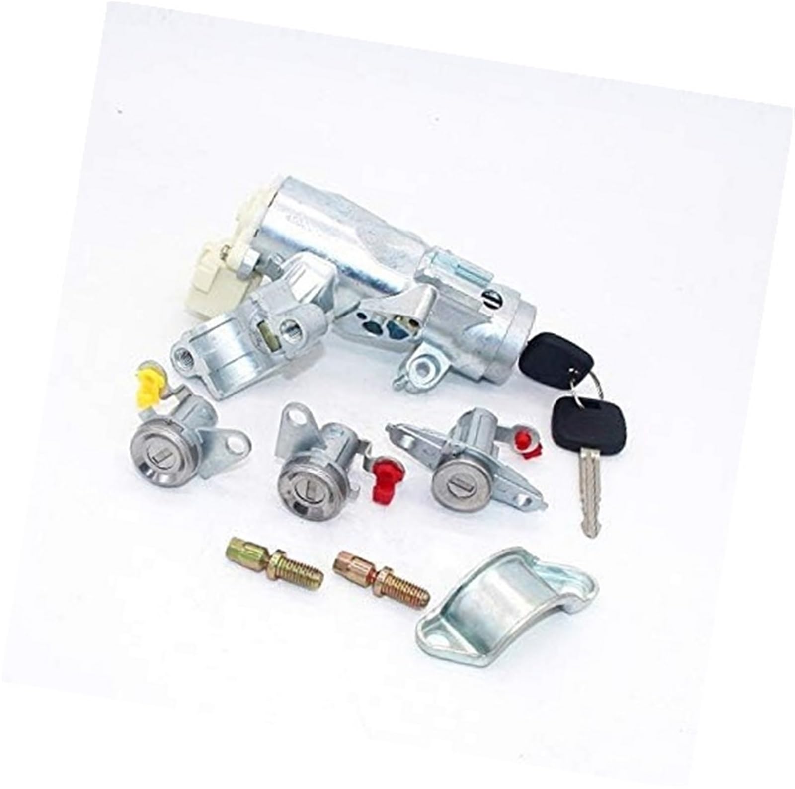 Szwaldaper One Color Auto Door Lock Latch 4Pcs Complete Set Ignition Door Trunk Lock Barrel Cylinder, For Toyota, For Corolla Ae110 1996-2002