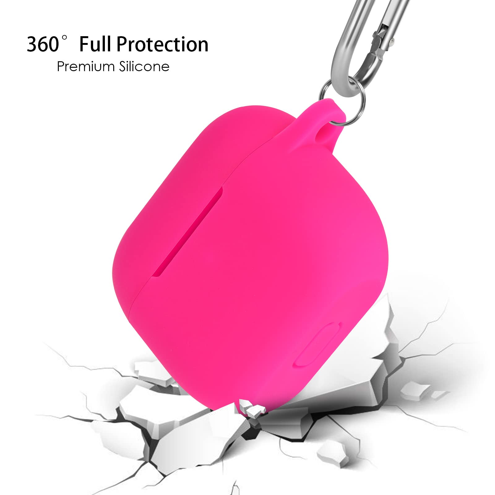 Custodia in Silicone Compatibile con AirPods 3, Case Cover Protettiva in Premium Silicone per Airpods 3rd Generation(2021) con Moschettone, LED Frontale Visibile, Watermelon Red - 5