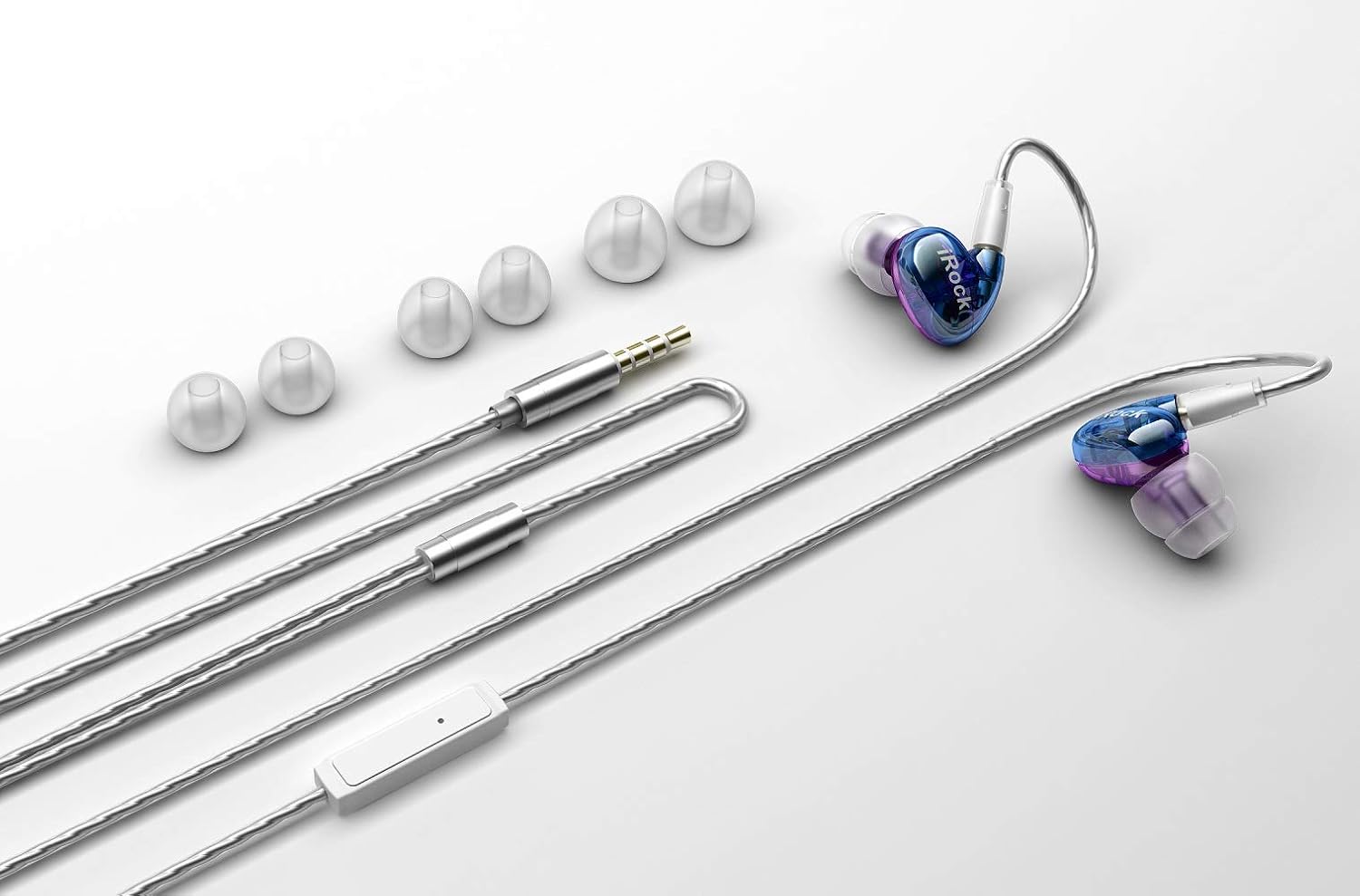 Limited Discount GranVela iRock A8-Pro Dual Driver Musician's in Ear Monitors Earbuds with Microphone,Detachable Cables, Memory Wire Hooks (Blue-Purple) Best Deal GranVela iRock A8-Pro Dual Driver Musician's in Ear Monitors Earbuds with Microphone,Detachable Cables, Memory Wire Hooks (Blue-Purple)