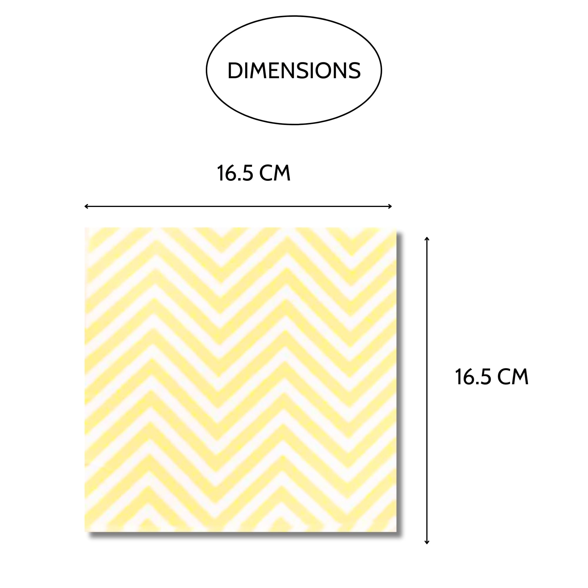 Party-Anthem Yellow Chevron Cocktail Paper Napkin/Printed Tissue Party Decoration Items (Pack of 40 Sheets) Size 33 x 33 cm 3