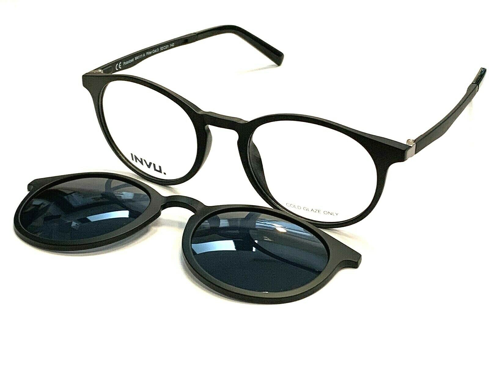 Invu. By Swiss Eyewear Group Montatura Unisex Con Clip-On Da Sole A Calamita Polarizzato Mod. M4111A-image