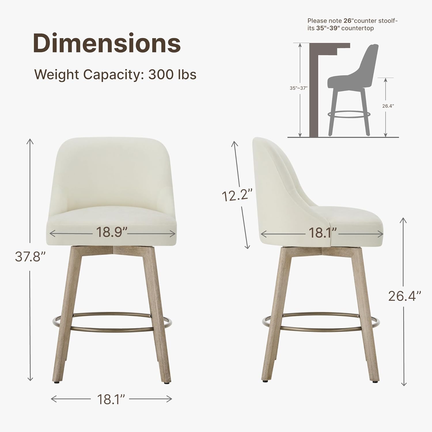 Counter Height Bar Stools x2