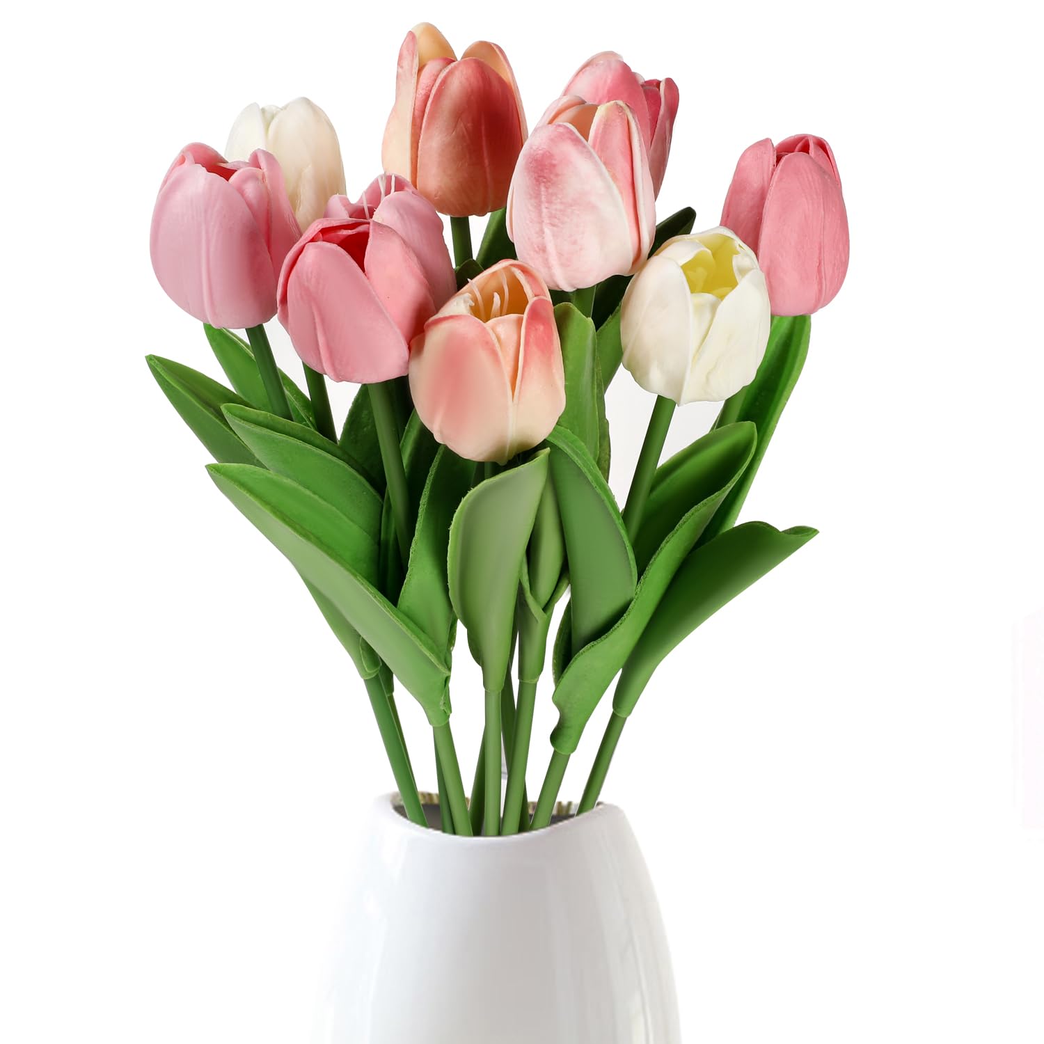Tulips Artificial Flowers Fake Flowers Faux Tulips Flower for Decor Indoor Outdoors Fleurs Artificielles Decoration Intérieur Fleur Artificielle Tulip Real Touch Bouquet for Weddin image 2